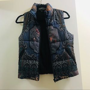 Vivian’s Tam Asian Print Puffer Vest